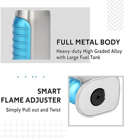 BRISPON Torch Lighter, Quad 4 Jet Flame Windproof Butane Lighter with Safety Lock Adjustable Refillable Lighter for Kitchen Grill BBQ Candle Camping (Butane NOT Included) (Gunmetal) in Kuwait
