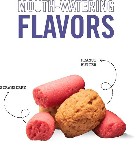 Three Dog Bakery Soft Baked PB&J Bites, Peanut Butter & Strawberry Flavor, Premium Treats for Dogs, 24 Ounce Box,114008 in Saudi Arabia