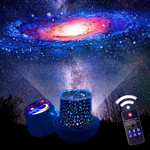 اضواء ليلية على شكل نجوم للاطفال، جهاز عرض النجوم بجهاز تحكم عن بعد، مع مؤقت LED، مصابيح اضاءة ليلية للكوكب تدور 360 درجة لعرض السماء المرصعة بالنجوم والمجرات لغرف نوم الاطفال، افضل الهدايا للاطفال in Saudi Arabia