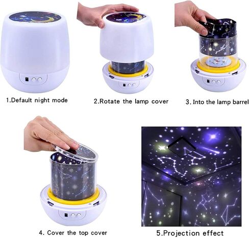 اضواء ليلية على شكل نجوم للاطفال، جهاز عرض النجوم بجهاز تحكم عن بعد، مع مؤقت LED، مصابيح اضاءة ليلية للكوكب تدور 360 درجة لعرض السماء المرصعة بالنجوم والمجرات لغرف نوم الاطفال، افضل الهدايا للاطفال in Saudi Arabia