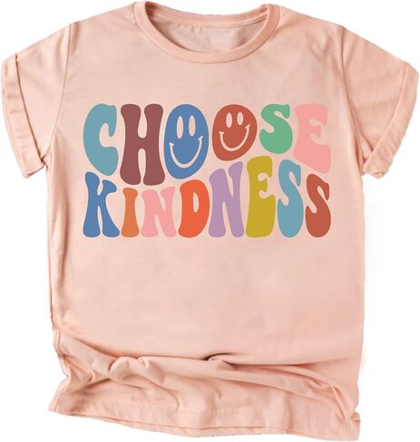 قميص Olive Loves Apple اختر Kindness الملون ذو الطراز القديم للأطفال الصغار والأطفال البنات in Kuwait