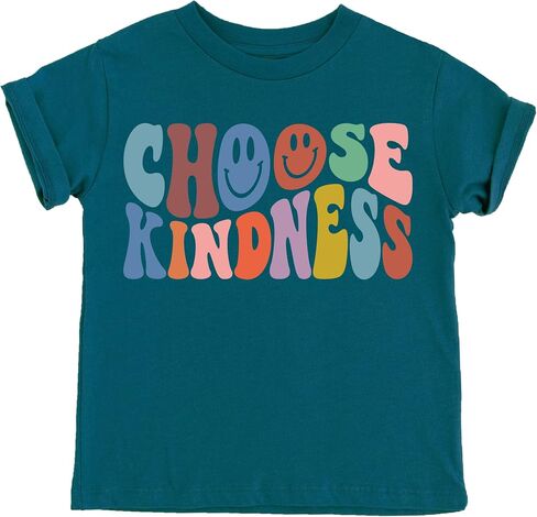 قميص Olive Loves Apple اختر Kindness الملون ذو الطراز القديم للأطفال الصغار والأطفال البنات in Kuwait