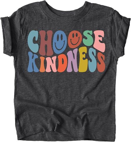 قميص Olive Loves Apple اختر Kindness الملون ذو الطراز القديم للأطفال الصغار والأطفال البنات in Kuwait
