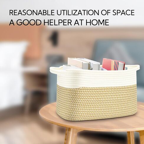 Cushonova Design 3-Pack Storage Baskets for Shelves, Playroom and Classroom Basket, Book Decorative Cube Bins, Woven Closet Organizers, Baby Nursery Baskets Small Size Set 15 * 9.9 * 9.1 In（3pcs） in Saudi Arabia