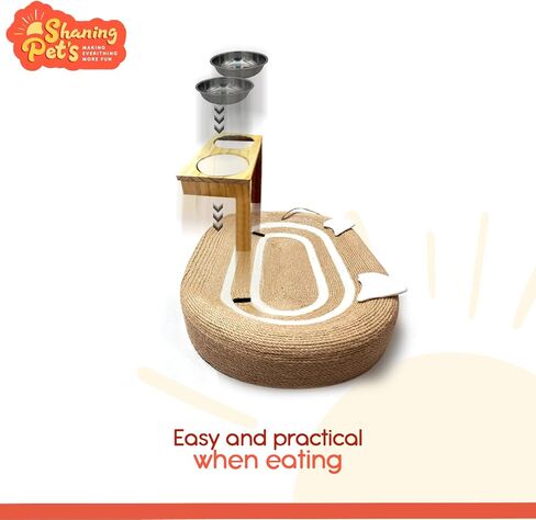 Cat Scratcher Cardboard 3 in 1, Oval Cat Scratching Board Pad Bowl Nest for Indoor Cats Grinding Claw, Cat Scratcher Bed, Cardboard Cat Bed with Elevated Cat Food Dish in Saudi Arabia