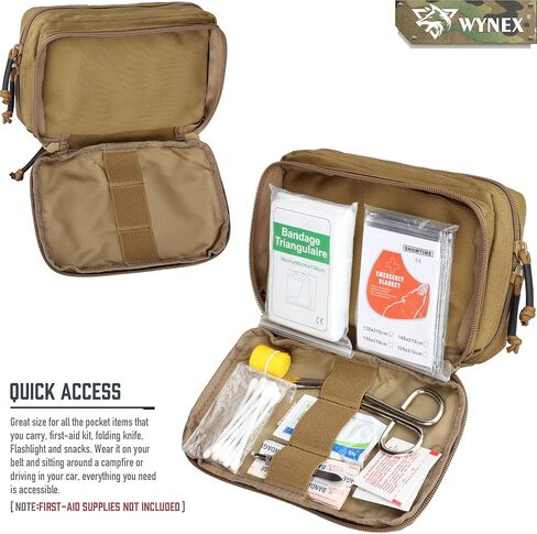 حقيبة WYNEX التكتيكية Molle Gear، حقائب Molle Admin حقيبة أدوات EDC مع خريطة كم مرفق Molle حقيبة أدوات مدمجة مدمجة تتضمن رقعة العلم in Kuwait