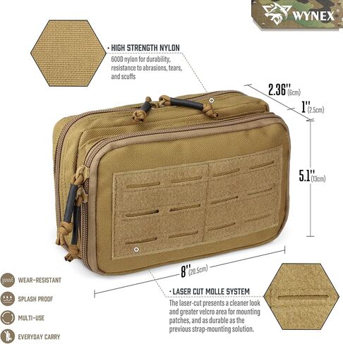 حقيبة WYNEX التكتيكية Molle Gear، حقائب Molle Admin حقيبة أدوات EDC مع خريطة كم مرفق Molle حقيبة أدوات مدمجة مدمجة تتضمن رقعة العلم in Kuwait