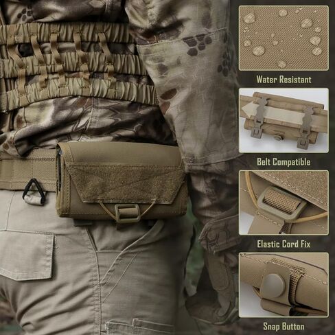 حقيبة هاتف LIVANS Molle، حامل هاتف سترة تكتيكية، حامل هاتف محمول على الصدر، حامل للهاتف الذكي، حامل لحزام السترة، حجم الشاشة العالمي 6 "-6.7" in Kuwait