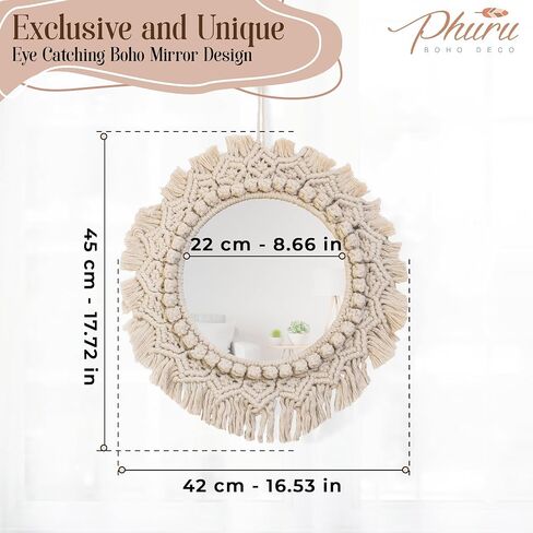 Phuru Boho Deco Macrame Wall Mirror in Saudi Arabia