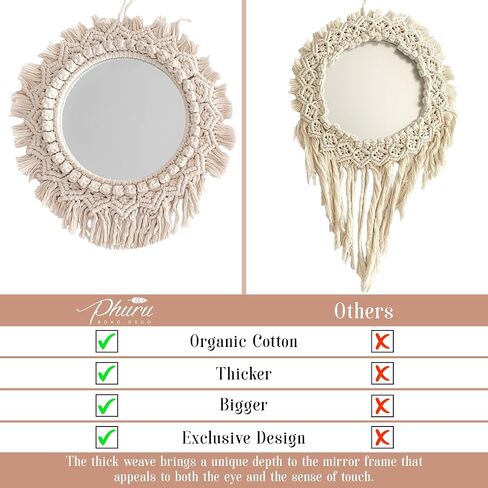 Phuru Boho Deco Macrame Wall Mirror in Saudi Arabia