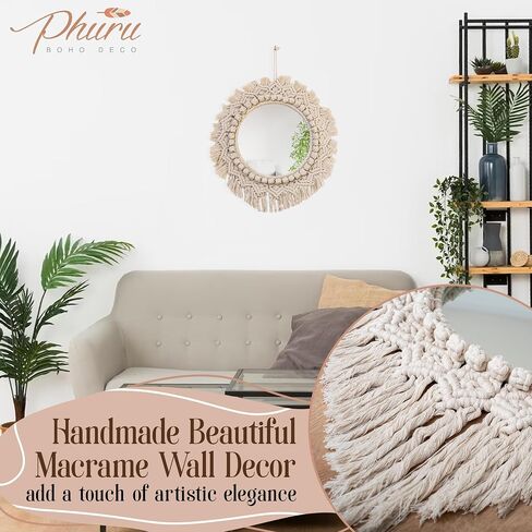 Phuru Boho Deco Macrame Wall Mirror in Saudi Arabia