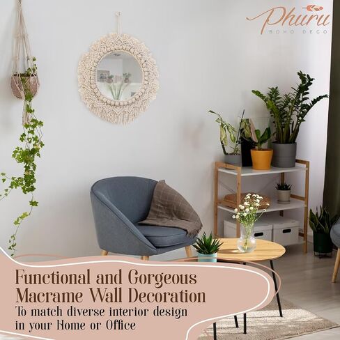 Phuru Boho Deco Macrame Wall Mirror in Saudi Arabia