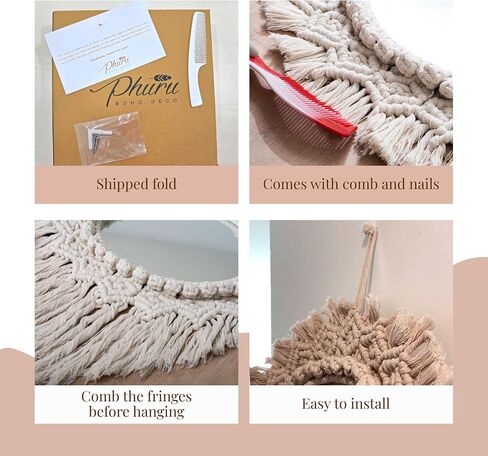 Phuru Boho Deco Macrame Wall Mirror in Saudi Arabia
