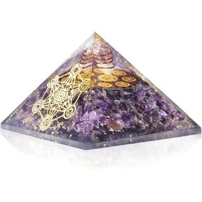 مانيفيست وفيرة - كبير 75 مم من الجمشت الهرمي الجمشت الكريستالي شري يانترا المال | هدية الحب | ثروة دوامة | حماية Emf | شاكرا ريكي الطاقة الإيجابية ~ الصحة والثروة in Kuwait