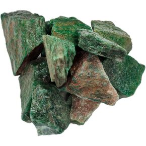 أحجار أفينتورين خضراء داكنة خشنة من الهند (حوالي 2 رطل) - بلورات طبيعية خام بالجملة للكابينة، والقطع، والجواهري، والتدحرج، والتلميع، وتغليف الأسلاك، واليكا، وشفاء كريستال الريكي in Kuwait