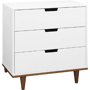 DaVinci Marley 3-Drawer Dresser in White Finish and Natural Legs in Kuwait