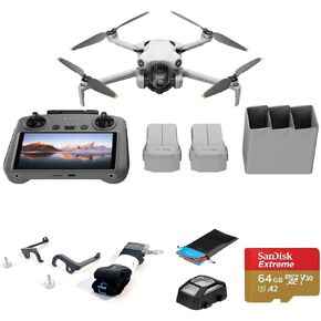 DJI Mini 4 Pro Drone Fly More Combo, Bundle with Claw Lanyard Mounting System, Landing Pad and Strobe Light, SD Card in Saudi Arabia