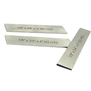 HSS M2 Blade 1/8" (Thickness) x 3/4" (Wide) x 4" Inch (Long) for Lathe Parting Cut Off Tool