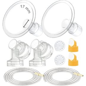 Maymom Breast Pump Kit Compatible with Medela Pump in Style Advanced Pump; 2xTwo-piece 19mm Breastshield, 2 Valve, 4 Membrane, 2 Replacement Tubing; Replacement Part for Medela Shield, Silicone Valve in Kuwait