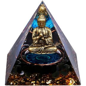 Buddha Statues,Buda Buddah Statue,Sitting Meditation Buddha,Zen Garden Buddah in Crystal Orgone Pyramid-Healing Crystal Chakra Pyramid-Handmade for Yoga Reiki Spiritual Feng Shui Chakra Decor in Kuwait