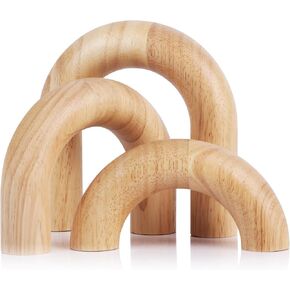LCCCK 3 Pcs White Wooden Decor Arch Shelf Bookshelf Decorative Objects Book Shelf Decor Decorative Objects Wood Arch Object Modern Boho Home Decor