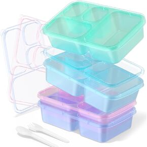 مجموعة صندوق الغداء XGXN Bento - 4 حاويات لإعداد الوجبات للأطفال والكبار، حاويات صندوق الغداء سميكة وسهلة التنظيف، قابلة للتكديس، آمنة للاستخدام في الميكروويف، خالية من مادة BPA (قمح (أرجواني/أخضر/أزرق/برتقالي)) in Kuwait