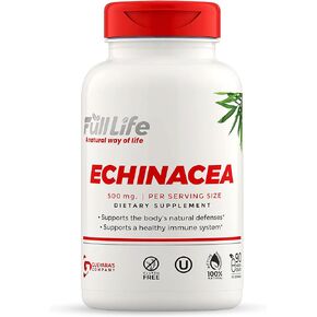 Full Life Echinacea Capsules - Herbal Dietary Supplements - Immune Support Supplement - Echinacea Purpurea Pills for Women and Men -Kosher, Gluten Free - 90 Veggie Capsules in Saudi Arabia