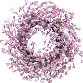 Bibelot Spring Wreath for Front Door, Artificial Forsythia Flower Wreath 18'' Artificial Blossom Flower Wreath, Farmhouse Wreath for Festival Wall Decor