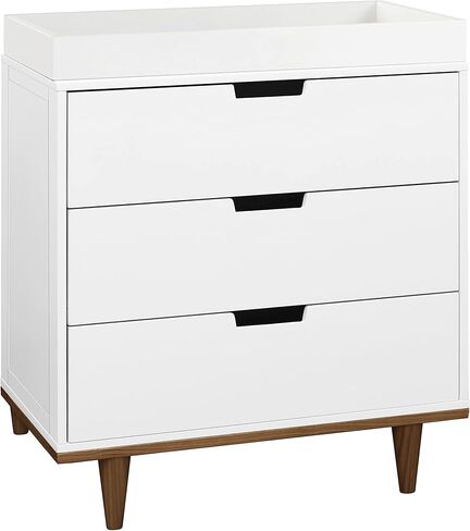 DaVinci Marley 3-Drawer Dresser in White Finish and Natural Legs in Kuwait