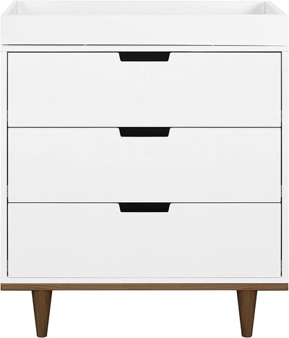 DaVinci Marley 3-Drawer Dresser in White Finish and Natural Legs in Kuwait