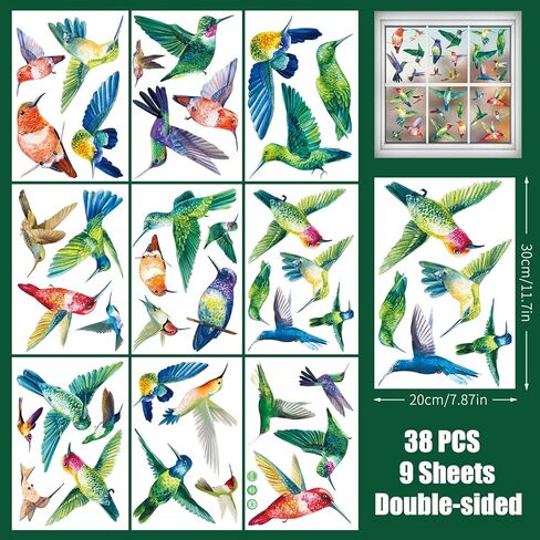 37 قطعة من ملصقات النوافذ المضادة للتصادمات للطيور، ملصقات نافذة KOCOVIMI لضربات الطيور، تحفظ الطيور من الطيران إلى النافذة، تحذر الطيور وتنقذ حياة الطيور الثمينة (أسود) in Kuwait