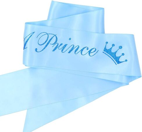TTCOROCK Growing a Prince Sash & Flower Crown & Daddy to be Button Pin Kit - Baby Shower Sash Prince Baby Boy Shower Baby Sprinkle (Blue) in Kuwait