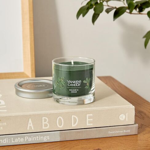 Yankee Candle Balsam & Cedar Scented, Signature 4.3oz Small Tumbler Single Wick Candle, Over 20 Hours of Burn Time, Christmas | Holiday Candle in Saudi Arabia
