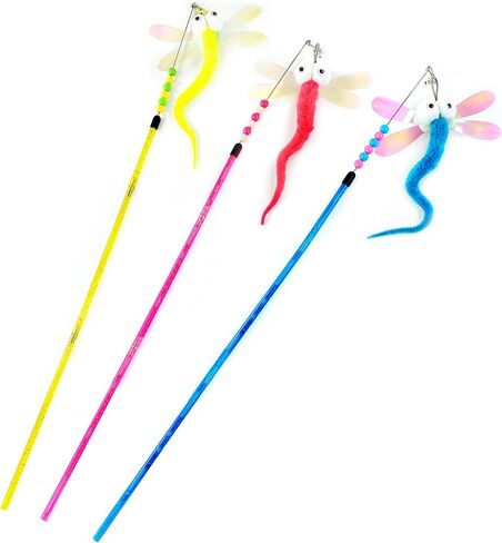 تشيوافا 3 عبوات 25 انش مزيج من الحشرات والقطط والقطط اليعسوب مع جرس تفاعلي، الوان متنوعة in Kuwait