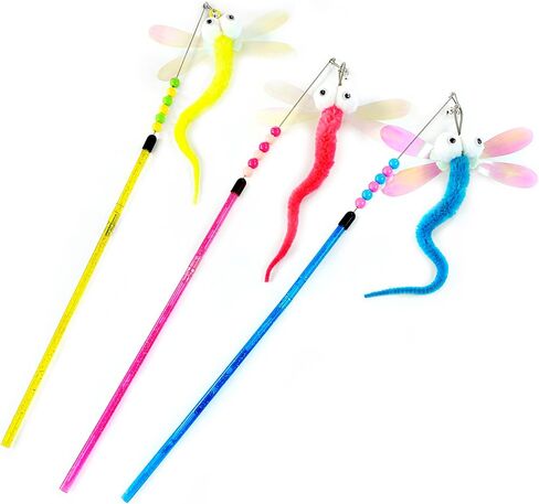 تشيوافا 3 عبوات 25 انش مزيج من الحشرات والقطط والقطط اليعسوب مع جرس تفاعلي، الوان متنوعة in Kuwait