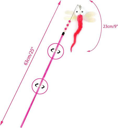 تشيوافا 3 عبوات 25 انش مزيج من الحشرات والقطط والقطط اليعسوب مع جرس تفاعلي، الوان متنوعة in Kuwait