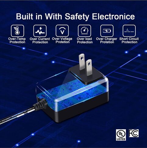 [UL Listed] 12V 2A AC Adapter with 4-Way Power Splitter for CCTV Security Cameras, Regulated 12Volts 2000mA 24W AC DC Universal Power Supply Cord for Samsung Wisenet Night Owl Lorex Q-See Swann in Kuwait