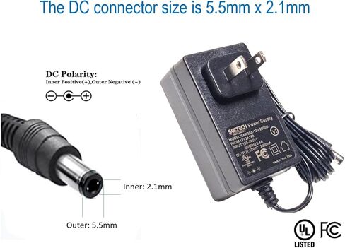 [UL Listed] 12V 2A AC Adapter with 4-Way Power Splitter for CCTV Security Cameras, Regulated 12Volts 2000mA 24W AC DC Universal Power Supply Cord for Samsung Wisenet Night Owl Lorex Q-See Swann in Kuwait