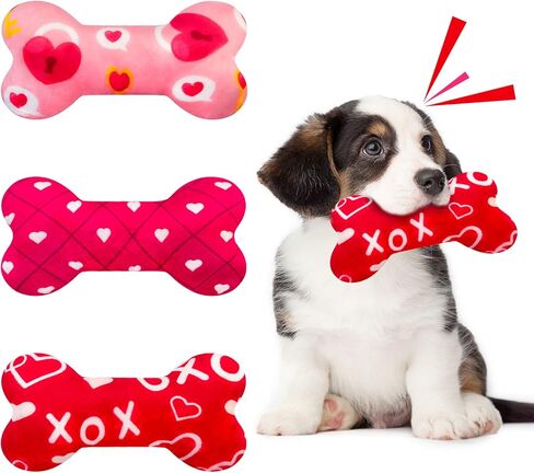 ألعاب الكلاب من ليباويت لعيد الحب للكلاب الصغيرة والمتوسطة، 3 عبوات من ألعاب الكلاب الناعمة المملوءة بالقطن الناعم، للكلاب، مقاس 7.5 بوصة × 4 بوصة in Kuwait
