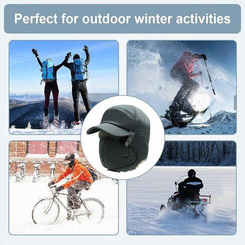 Phaiy Trapper Hat for Men Women, Winter Hats with Ear Flaps, Full Face Windproof Mask Baseball Cap with Warm Faux Fur Lined in Kuwait