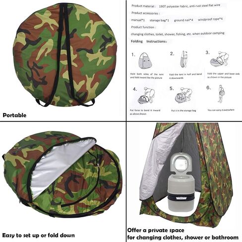 XKMT- Beach Portable Pop Up Changing Tent/Outdoor Privacy Tent/Camping Toilet Tent/Window Rain Shelter/Foldable with Carry Bag [P/N: ET-OUTDOOR005-GREEN] in Saudi Arabia