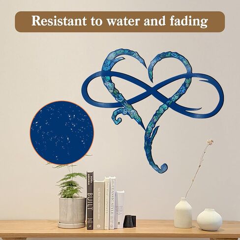 Infinity Heart Metal Wall Decor, Unique Infinity Heart Wall Decor Love Sign Plaque Steel Art Geometric Bedroom Ornaments Cut Out for Home, Wedding Decor (11.4x13.7in, Black) in Kuwait