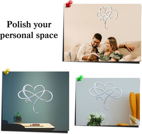 Infinity Heart Metal Wall Decor, Unique Infinity Heart Wall Decor Love Sign Plaque Steel Art Geometric Bedroom Ornaments Cut Out for Home, Wedding Decor (11.4x13.7in, Black) in Kuwait
