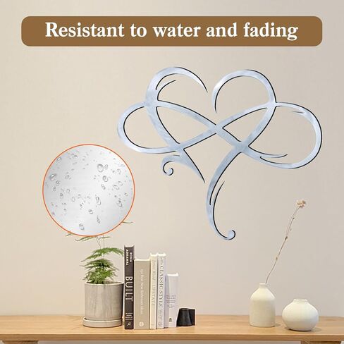 Infinity Heart Metal Wall Decor, Unique Infinity Heart Wall Decor Love Sign Plaque Steel Art Geometric Bedroom Ornaments Cut Out for Home, Wedding Decor (11.4x13.7in, Black) in Kuwait
