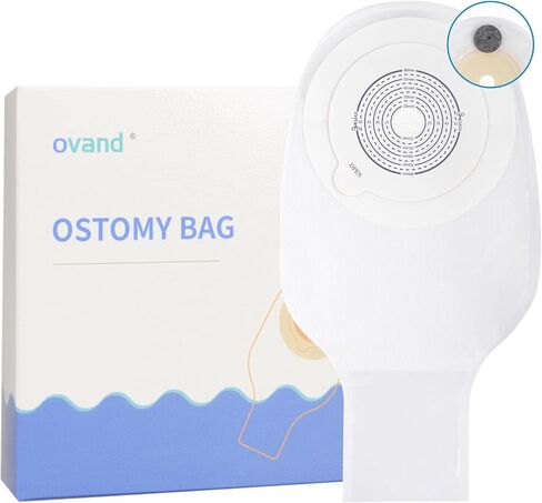 10 قطع من اكياس فغر القولون، لوازم فغر القولون، اكياس من قطعة واحدة قابلة للتصريف مع مشبك اغلاق للعناية بالفغر اللفائفي، مقصوصة لتناسب الجسم، عبوة مع صندوق. (مع الكربون المنشط) in Kuwait