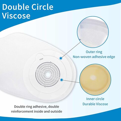 10 قطع من اكياس فغر القولون، لوازم فغر القولون، اكياس من قطعة واحدة قابلة للتصريف مع مشبك اغلاق للعناية بالفغر اللفائفي، مقصوصة لتناسب الجسم، عبوة مع صندوق. (مع الكربون المنشط) in Kuwait