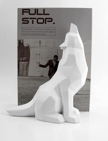 Wisifayardin White Howling Wolf Figurine Statue for Home Decor in Saudi Arabia
