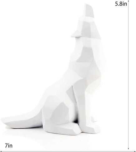 Wisifayardin White Howling Wolf Figurine Statue for Home Decor in Saudi Arabia