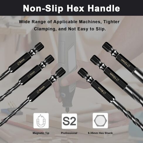 طقم رؤوس مثقاب البناء 12 قطعة، مجموعة رؤوس مثقاب خرسانية لبلاط السيراميك والطوب والزجاج والبلاستيك والخشب، رأس كربيد التنجستن للعمل مع مرآة حائط، رصف على الخرسانة أو جدار الطوب (4 5 6 8 10 12 مم) in Kuwait