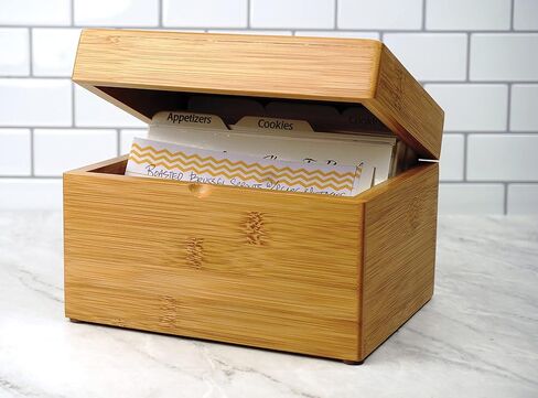 RSVP International Bamboo Collection Reusable and Biodegradable, Recipe Box, 7x5.6x4.5 in Kuwait